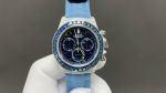 PPM Factory Rolex Vintage Blue Face Blue Transparent Diamond Bezel Blue Band Watch